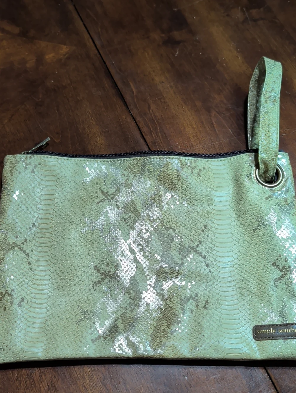 The New Neutral -Simply Southern Snake Skin Embossed Wristlet Or Organizer